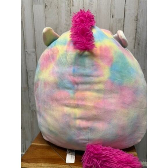 Squishmallow 20" Esmeralda Tie Dye Rainbow Unicorn Plush Toy‎ Large Soft Pillow - Picture 3 of 5